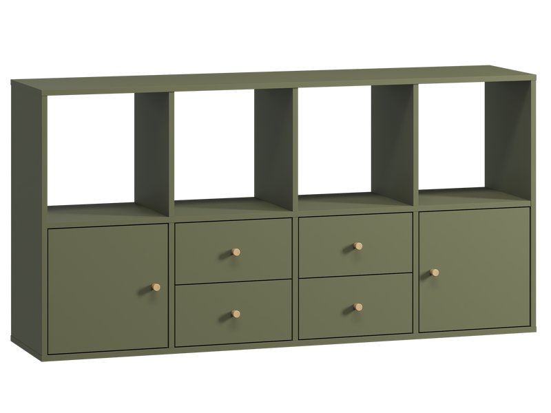 Стеллаж Кейн 2-149x75 Оливковый