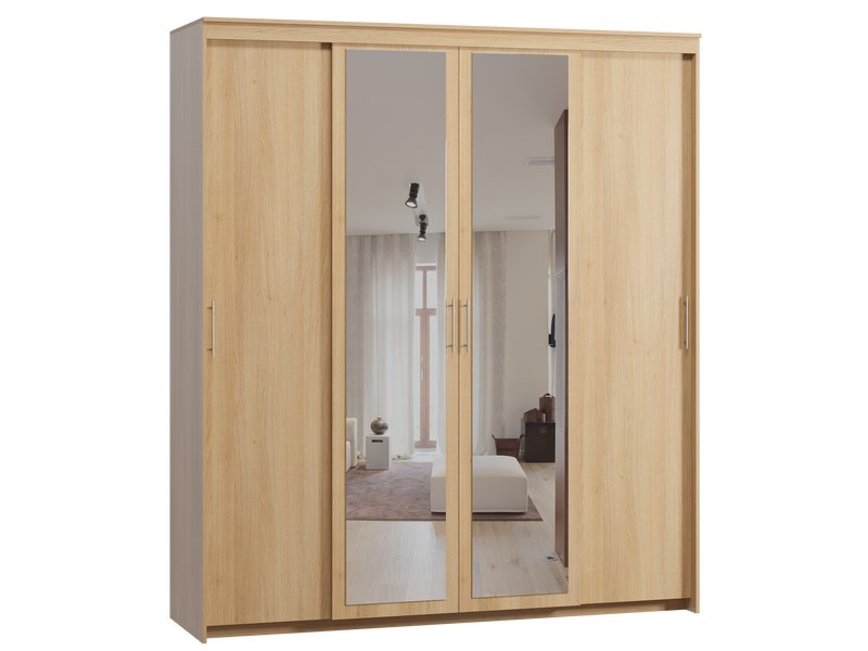Шкаф-купе Тебар 4-210x240 Дуб Барбера 2 зеркала