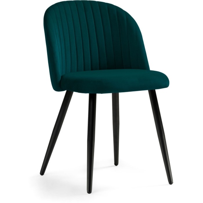 Стул на металлокаркасе Gabi 1 металл/велюр, черный/зеленый 50x54x78 см